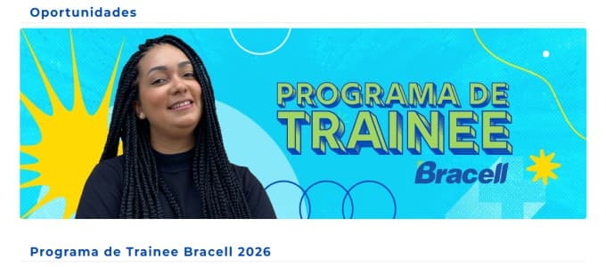 Banner do programa de estágio