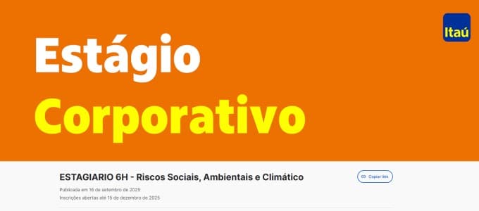 Banner do programa de estágio